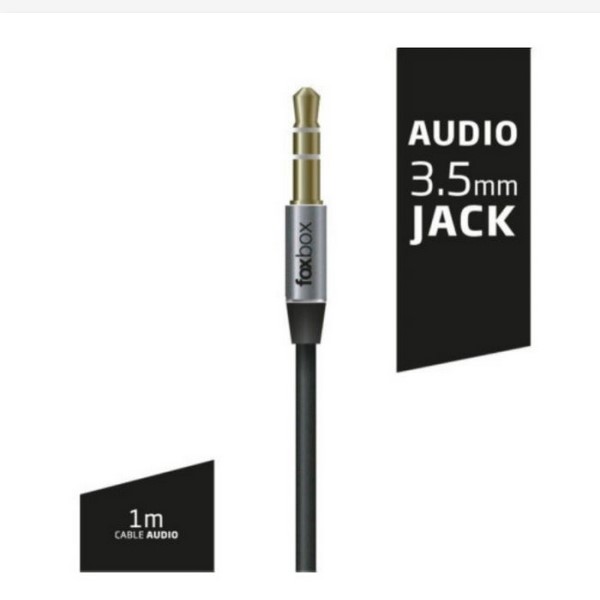 CABLE AUDIO MINI PLUG A MINI PLUG MM 1MTS 35MM NEGRO FOXBOX 4274