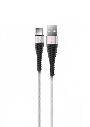 CABLE USB FOXBOX PRISM TYPE- C 125 CM BLANCO - CARGA RAPIDA (2822)