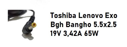 TOSHIBA COMÚN 19V 3.42A 65W 5.5 X 2.5 MM