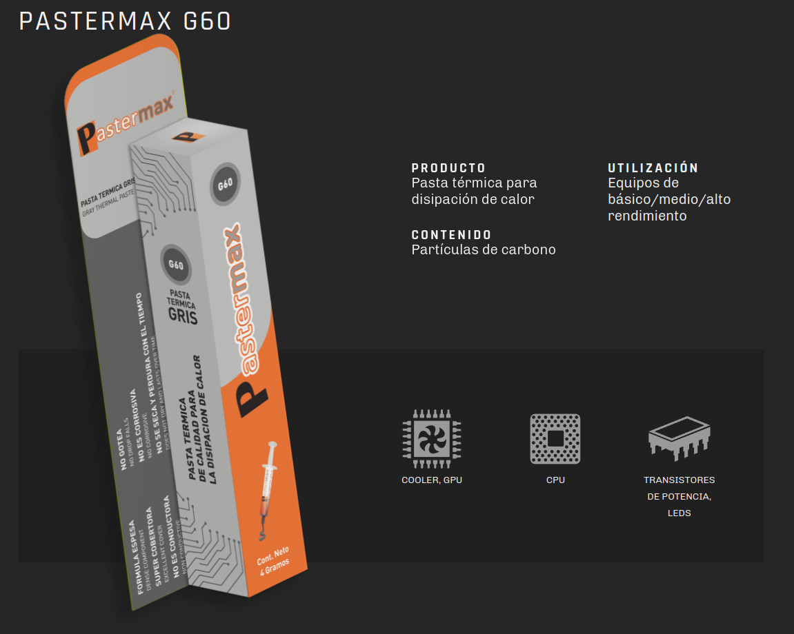 GRASA SILICONADA PASTERMAX PARA CPU G60