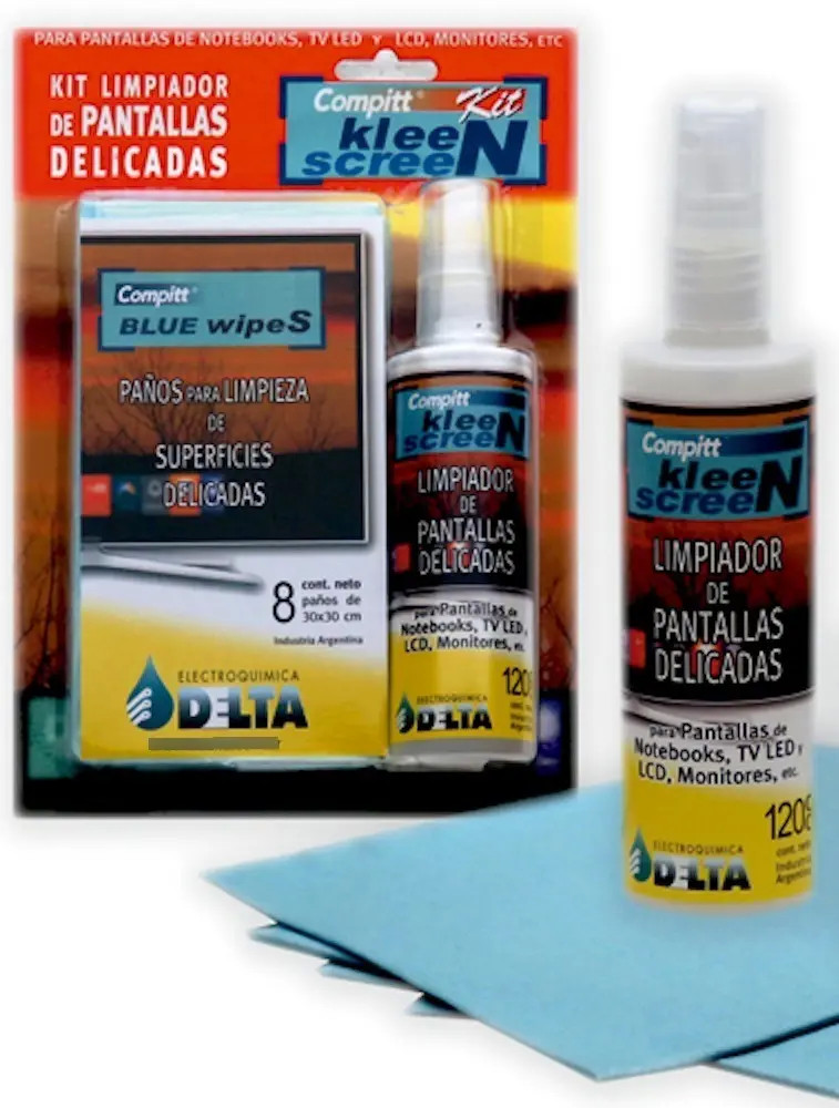 KIT DE LIMPIEZA PANTALLAS 120CC + 8 PAÑOS