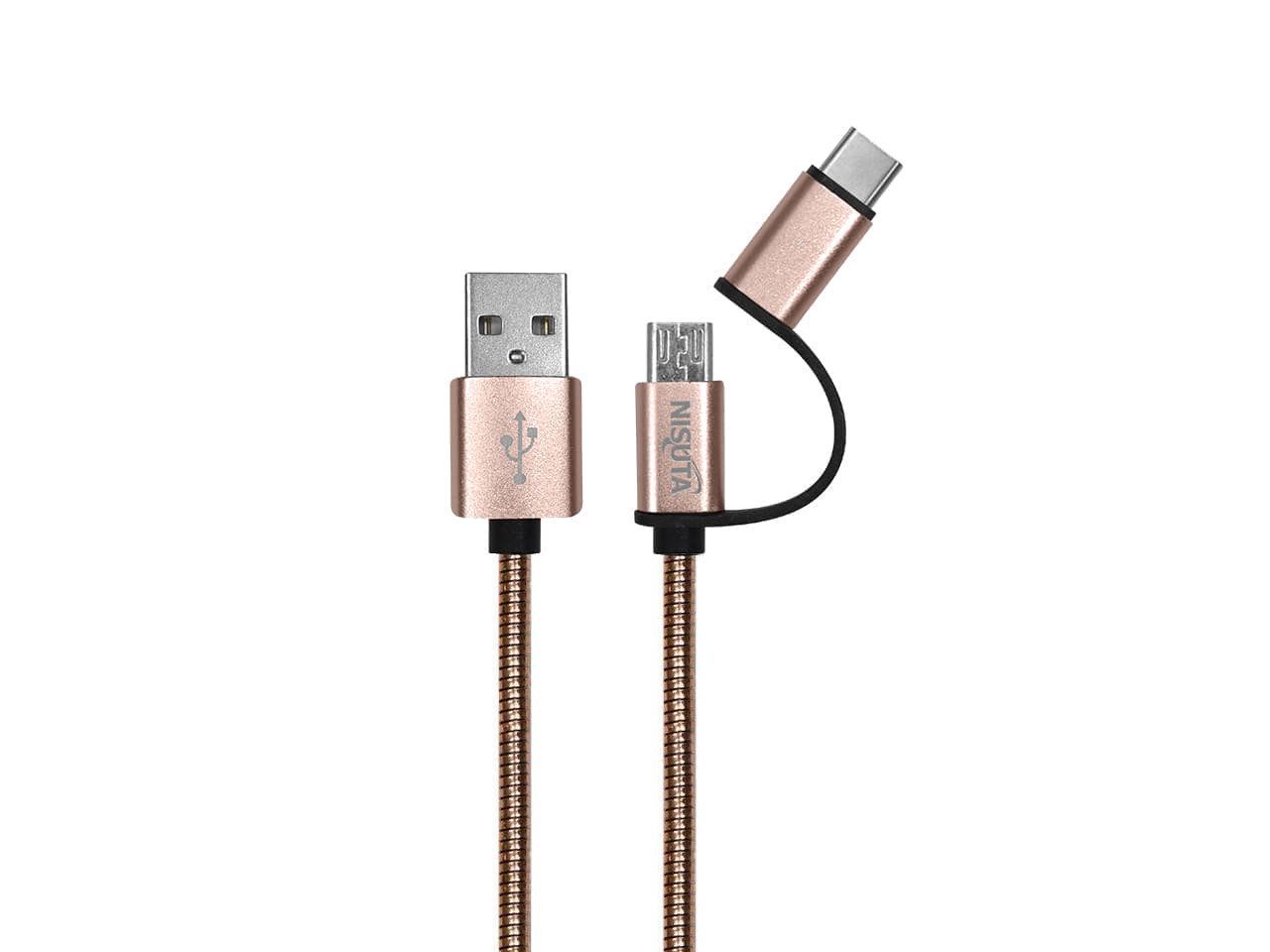 CABLE USB 2.0. 2 EN 1 A MICRO USB Y USB C. 2.1 A .