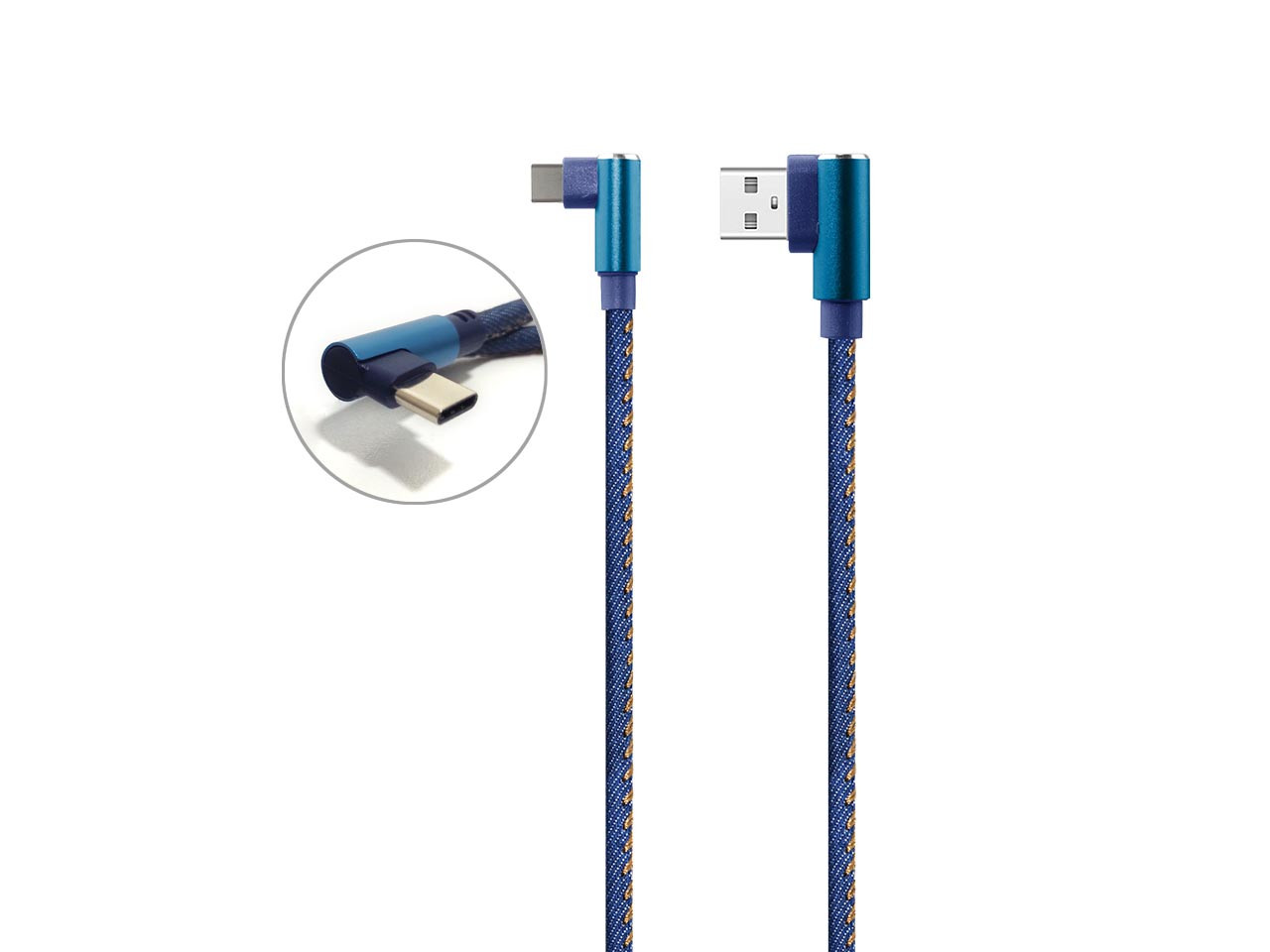 CABLE USB 2.0 A USB C 90° DE 1M.