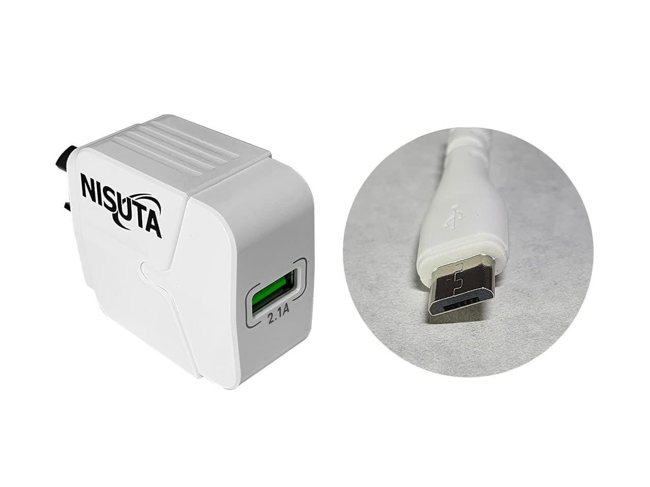 CARGADOR USB DE 2.1A MICRO USB DE 1M