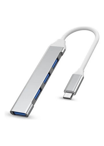 HUB ALUMINIO USB C 4 PUERTOS USB 3.0 COMPATIBLE MAC WIN LIN