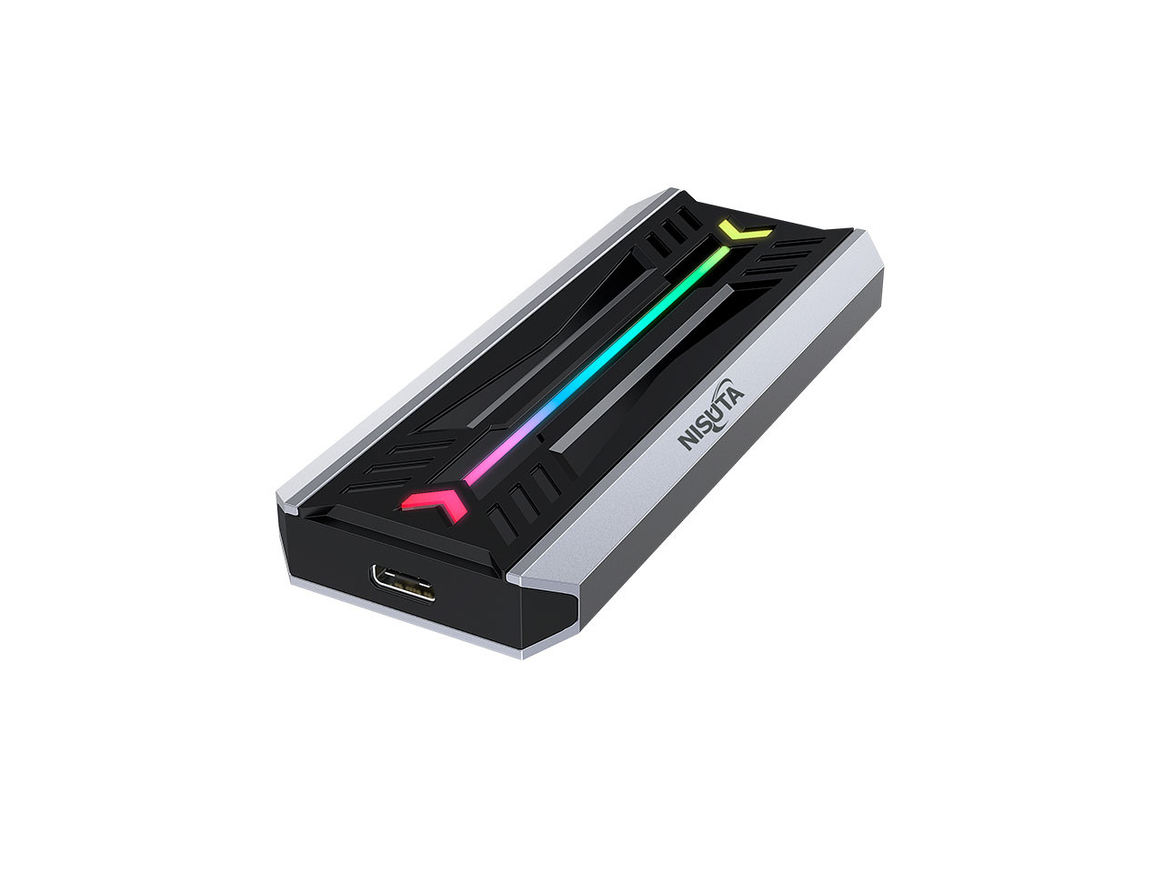 GAVETA EXTERNA USB 3.2 PARA DISCOS M.2 SSD NVME PCIE RGB