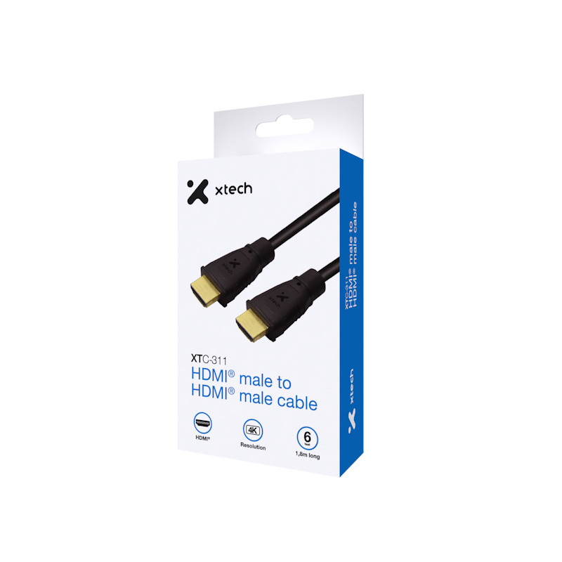 CABLE XTECH HDMI A HDMI 1.8M 1080P 30AWG DIAM 6