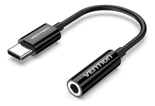 ADAPTADOR AUDIO USB C A JACK 3.5MM HEMBRA VENTION COLOR NEGRO