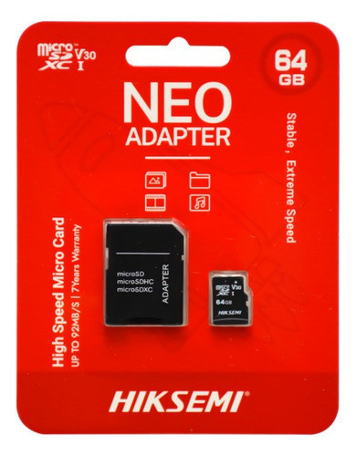 MICRO SD 64GB HIKSEMI CLASE 10 C1 HS-TF-C64G